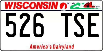 WI license plate 526TSE
