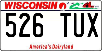 WI license plate 526TUX