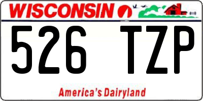 WI license plate 526TZP
