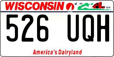 WI license plate 526UQH