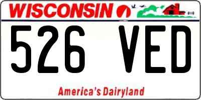 WI license plate 526VED