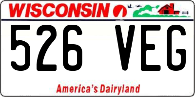 WI license plate 526VEG