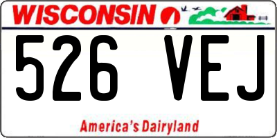 WI license plate 526VEJ