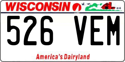 WI license plate 526VEM