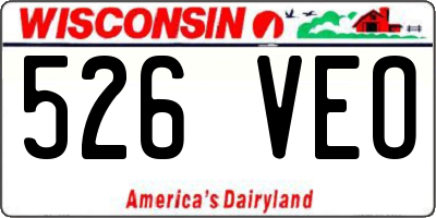 WI license plate 526VEO