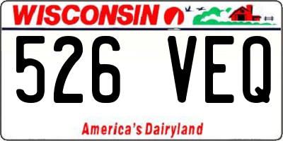 WI license plate 526VEQ