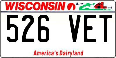 WI license plate 526VET