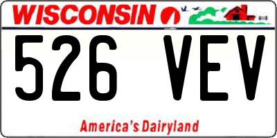 WI license plate 526VEV