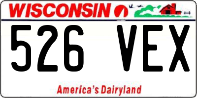 WI license plate 526VEX