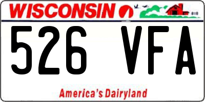 WI license plate 526VFA