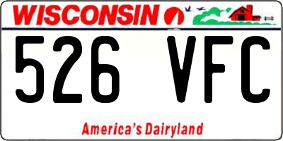 WI license plate 526VFC