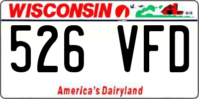 WI license plate 526VFD