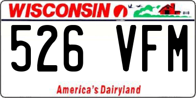 WI license plate 526VFM