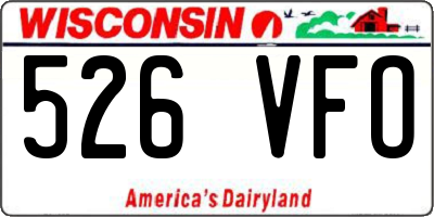 WI license plate 526VFO