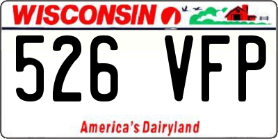 WI license plate 526VFP
