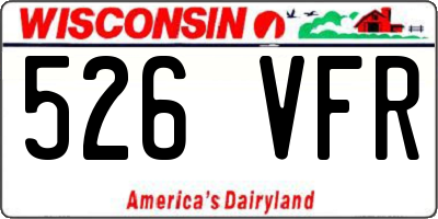 WI license plate 526VFR