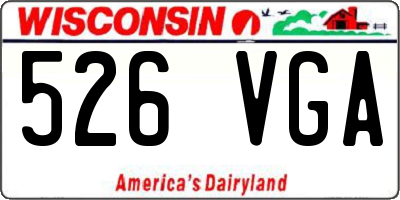 WI license plate 526VGA
