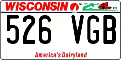 WI license plate 526VGB