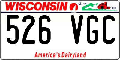 WI license plate 526VGC
