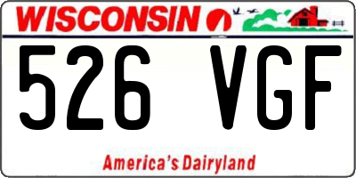 WI license plate 526VGF