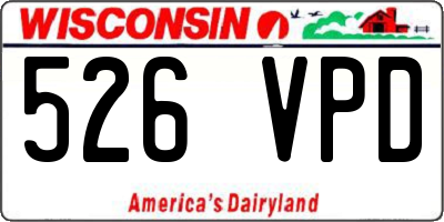 WI license plate 526VPD
