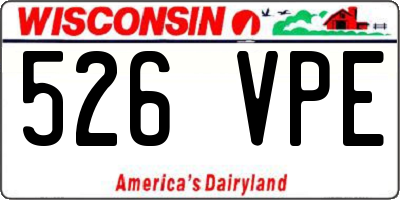 WI license plate 526VPE