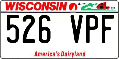 WI license plate 526VPF
