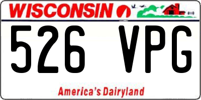 WI license plate 526VPG