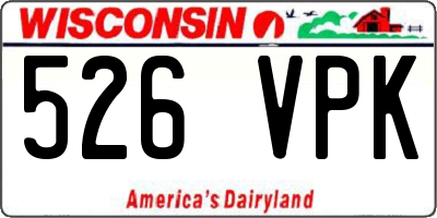 WI license plate 526VPK