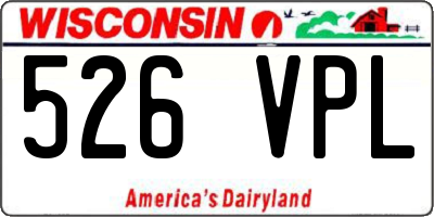 WI license plate 526VPL