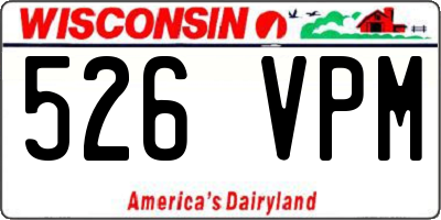 WI license plate 526VPM