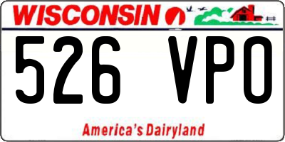 WI license plate 526VPO