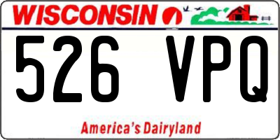 WI license plate 526VPQ