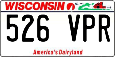 WI license plate 526VPR