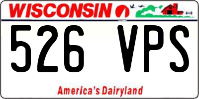 WI license plate 526VPS
