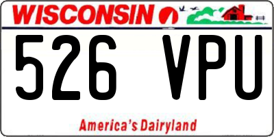 WI license plate 526VPU