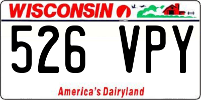 WI license plate 526VPY