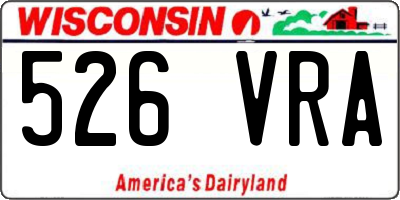 WI license plate 526VRA