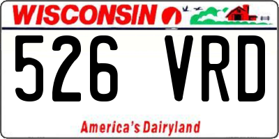 WI license plate 526VRD