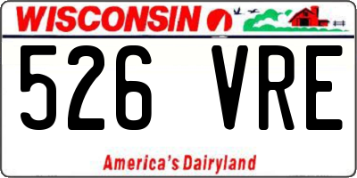 WI license plate 526VRE