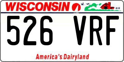 WI license plate 526VRF