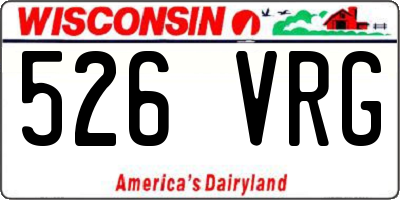 WI license plate 526VRG