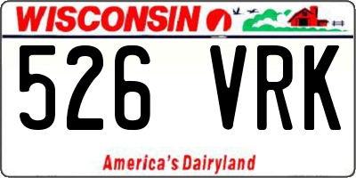 WI license plate 526VRK