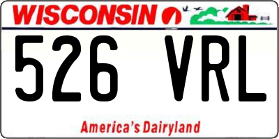 WI license plate 526VRL