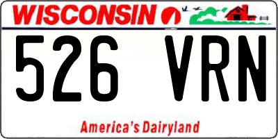 WI license plate 526VRN
