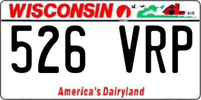 WI license plate 526VRP