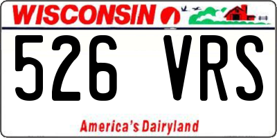 WI license plate 526VRS