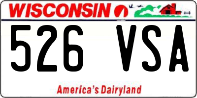 WI license plate 526VSA