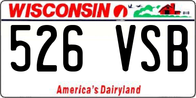 WI license plate 526VSB