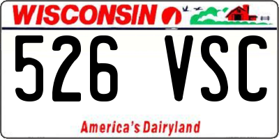 WI license plate 526VSC
